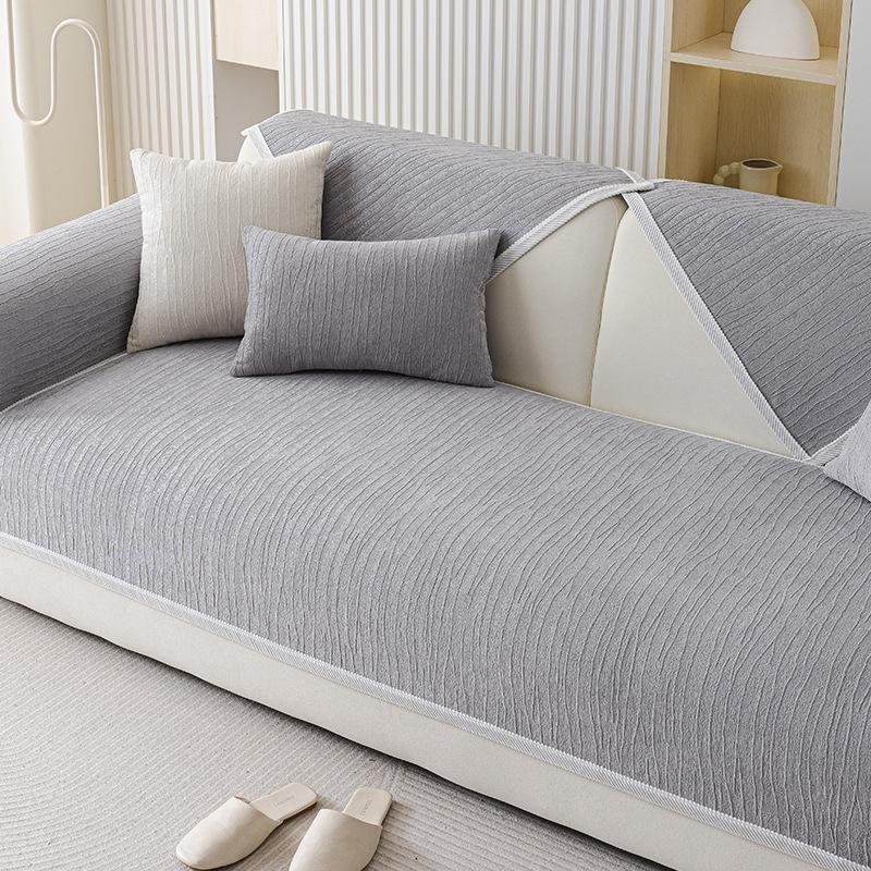 Крем Ветроподушка для дивана Универсальная для всех сезонов Новый Зимний Легкий Роскошный Нескользящий Улучшенный Кожаный Чехол для дивана Ткань-чехол