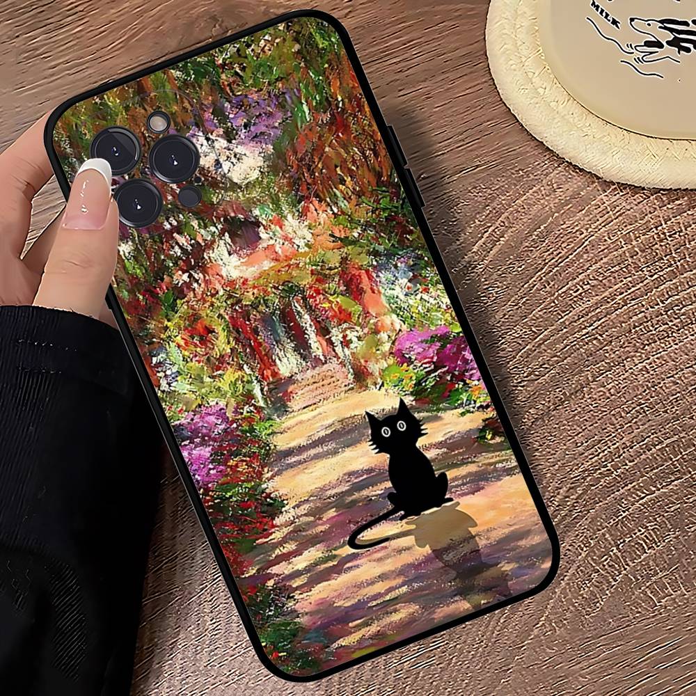 Смешные Коты Ван Гог Чехол для Телефона Для IPhone 16 17 Air 15 14 13 12 11 Pro Max 16E Plus Fundas