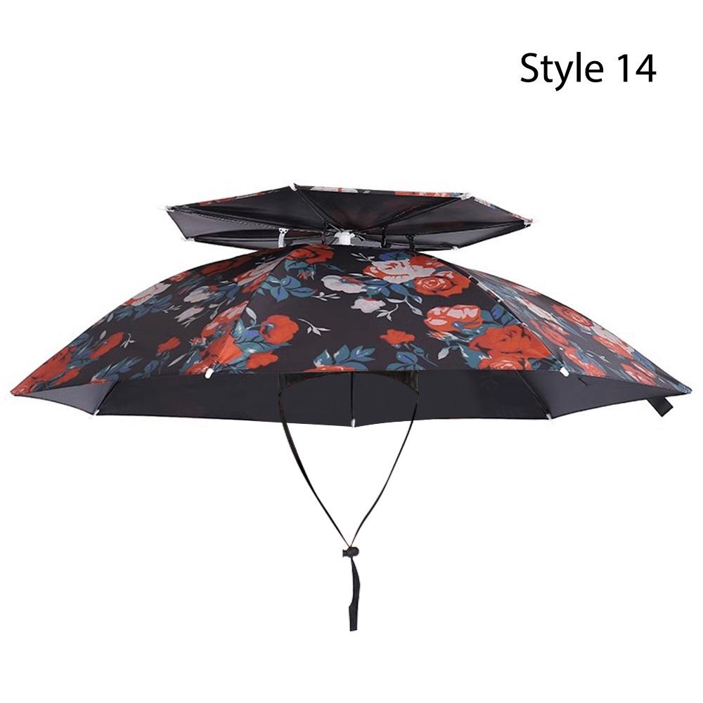 Дождевик Солнцезащитный Зонт Рыболовная Шляпа Двухслойная Ветрозащитная Голова Зонт Шляпа Рыболовные Инструменты