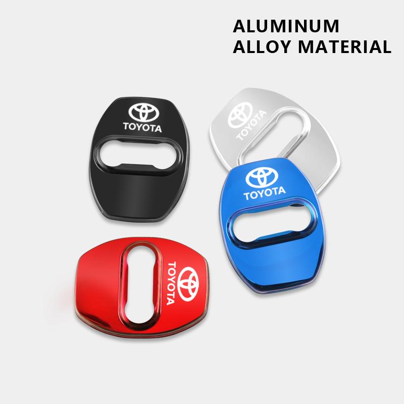 AOR1 4Pcs Car Door Lock Cover Protective Buckle Cap for Toyota Yaris Hilux Prius Auris Corolla Camry RAV4 Exterior Accessories