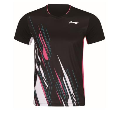 Li Ning Коллекция Бадминтон Бадминтонная футболка Унисекс Черная AAYW057-1