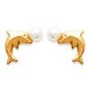 [F6456] - Gold Plated Earrings 'Saut Du Dauphin' White Gold - 13x5 Mm