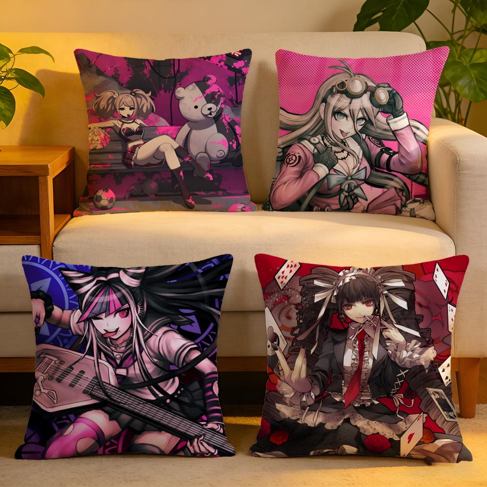 Cushion Cover Linen SkinFriendly Soft Decorative Case for Sofa Home Decor Anime KWaii DDanganronpa Pillow cover
