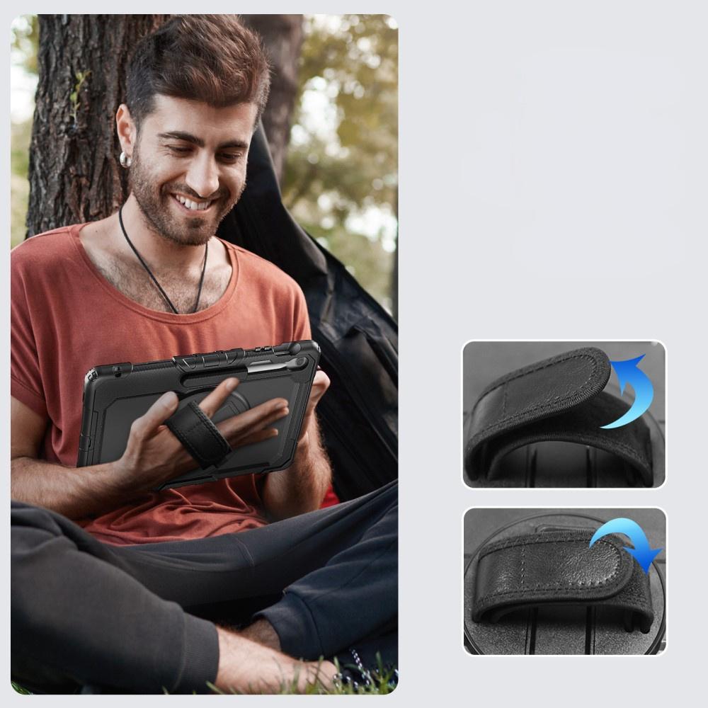 Case for Samsung Galaxy Tab S10 FE+ (SM‑X620/X626B) - PET film and shoulder strap - black