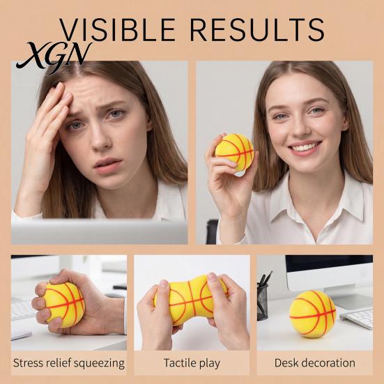 TPR Material Stress Toy Soccer Basketball Ball, Fidget Squeeze for Adults Kids, Soft Decompression Anxiety Relief, Party Birthday Gift Sensory