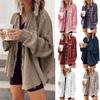 2024 Autumn New Coat Fashion Casual Lapel Pocket Patchwork Irregular Shirt Jacket for Women