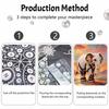 Набор для рисования жемчугом DIY Безрамный холст со слоном Блестящее искусство из бусин Творческое рукоделие для декора спальни гостиной