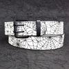 Rhinestone Skull Print Belt Pu Leather Halloween Skeleton Waistband  Belt Accessories