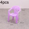 4PCS Mini Support Miniature Items Armchair Plastic Backrest Chairs For 1/6 Dollhouse Accessories Doll Furniture