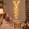 Inspirational Prayer Decor Angel Blessing Wall Light, Cascading Glowing Star Christmas Lamp, LED Christian Gifts for Women Starfall Effect Figurine