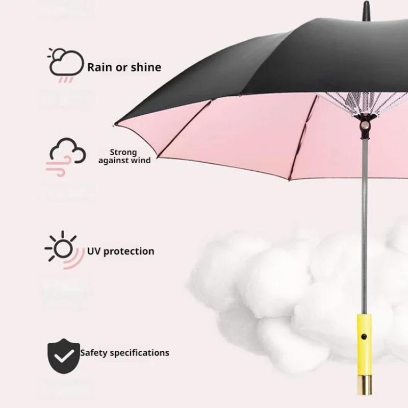 Cool Fan Black Rubber Umbrella Cooling Sun Shade Dual Purpose Umbrella With Fan UV Umbrella