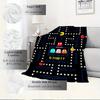 1pc Pac-Man,Retro Game,Classic ArcadeDigital Print Fleece Blanket - Contemporary Style, Suitable for All Seasons, Perfect for Home, Travel,