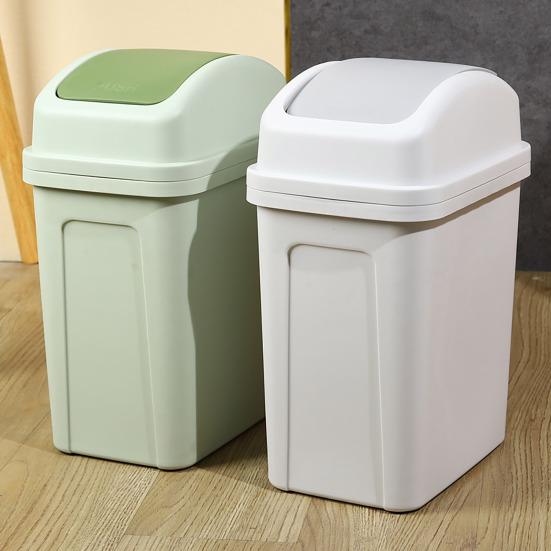 Home Garbage Can with Lid Thickened Press Type Swing Cover Large Capacity Kitchen Hotel Bathroom Office Trash Can