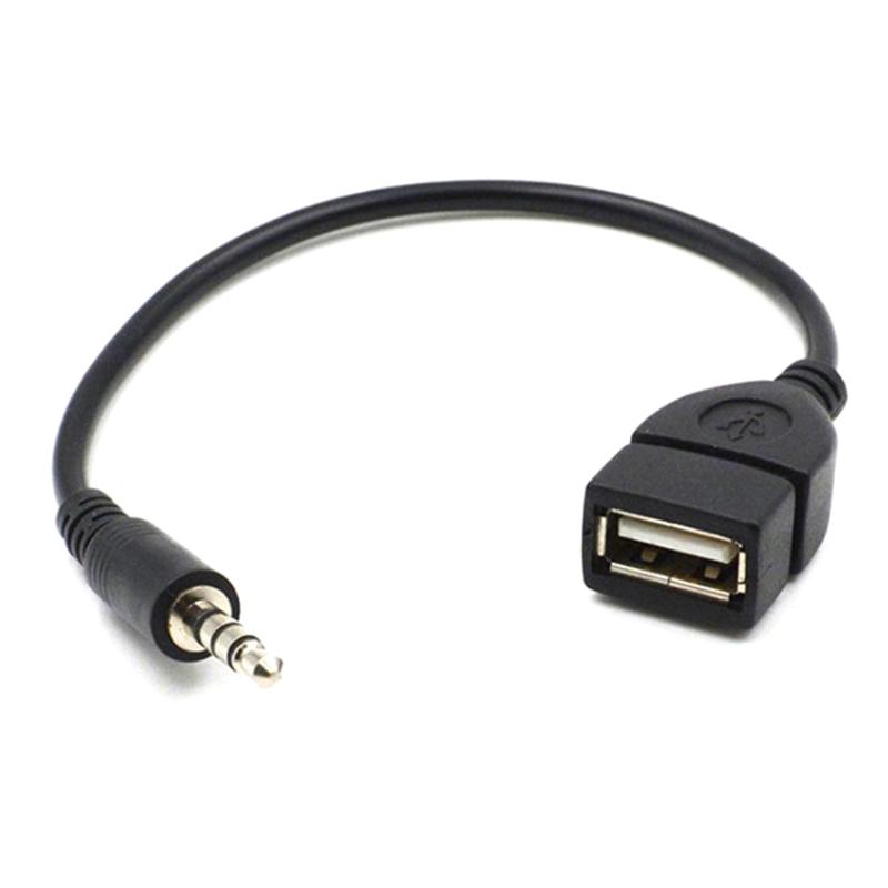 Автомобильный MP3-плеер конвертер 3,5 мм штекер Aux аудио разъем в USB 2.0 гнездо конвертер кабель шнур адаптер