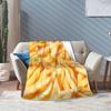 Delicious Food Pattern French Fries Knitted Blanket Flannel 3D Lightweight Thin Throw Blankets Bedspreads Quilt Multi-function