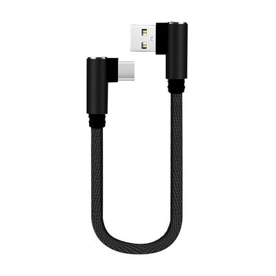 25 см USB-Type C короткий зарядный кабель 3A шнур для быстрой зарядки колено 90 градусов USB C Micro USB кабель для Xiaomi Samsung