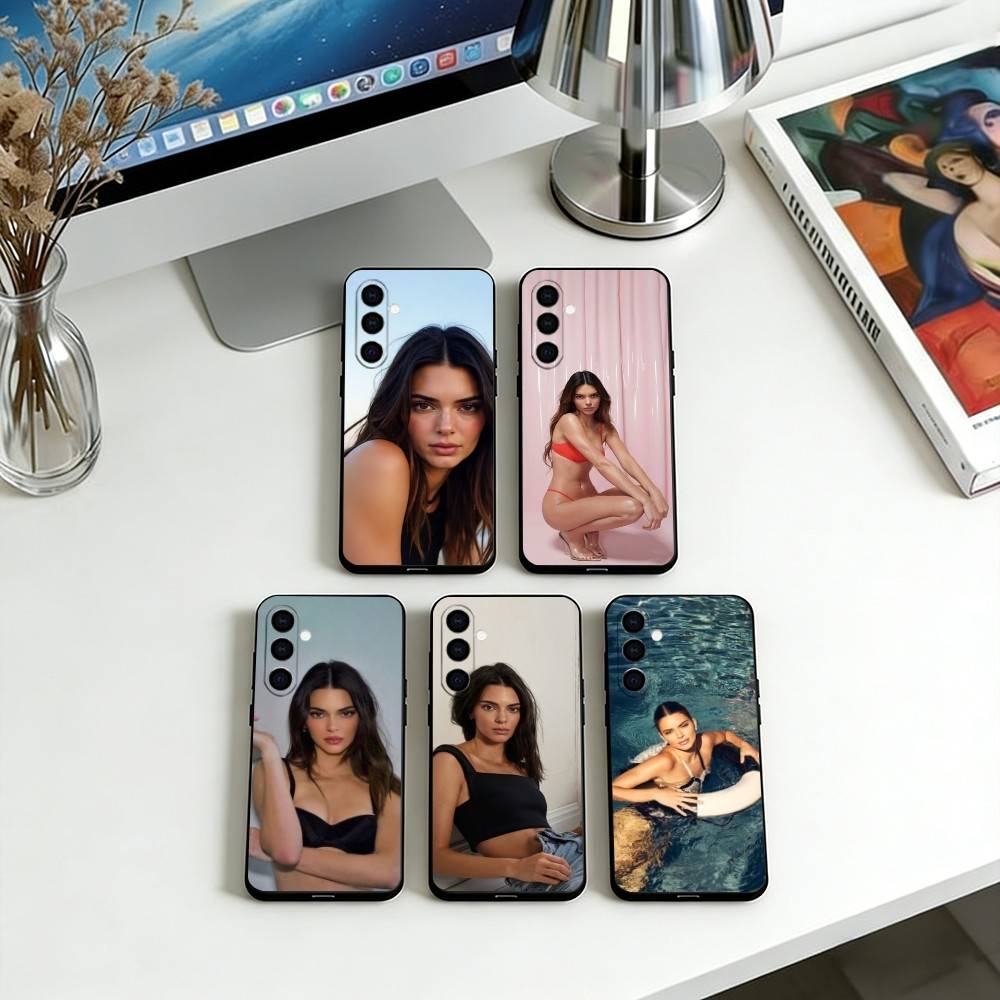 Чехол для телефона Kendall Jenner для Samsung Galaxy A73, A72, A71, A70, A53, A52, A51, Мягкий черный чехол