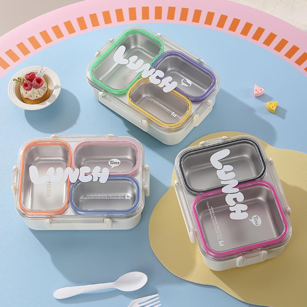Lunch Box Insulated Lidded Meal Carrier Bowl Stainless Steel Lunch Box For Adults For School Camping Spring Trip Commuting