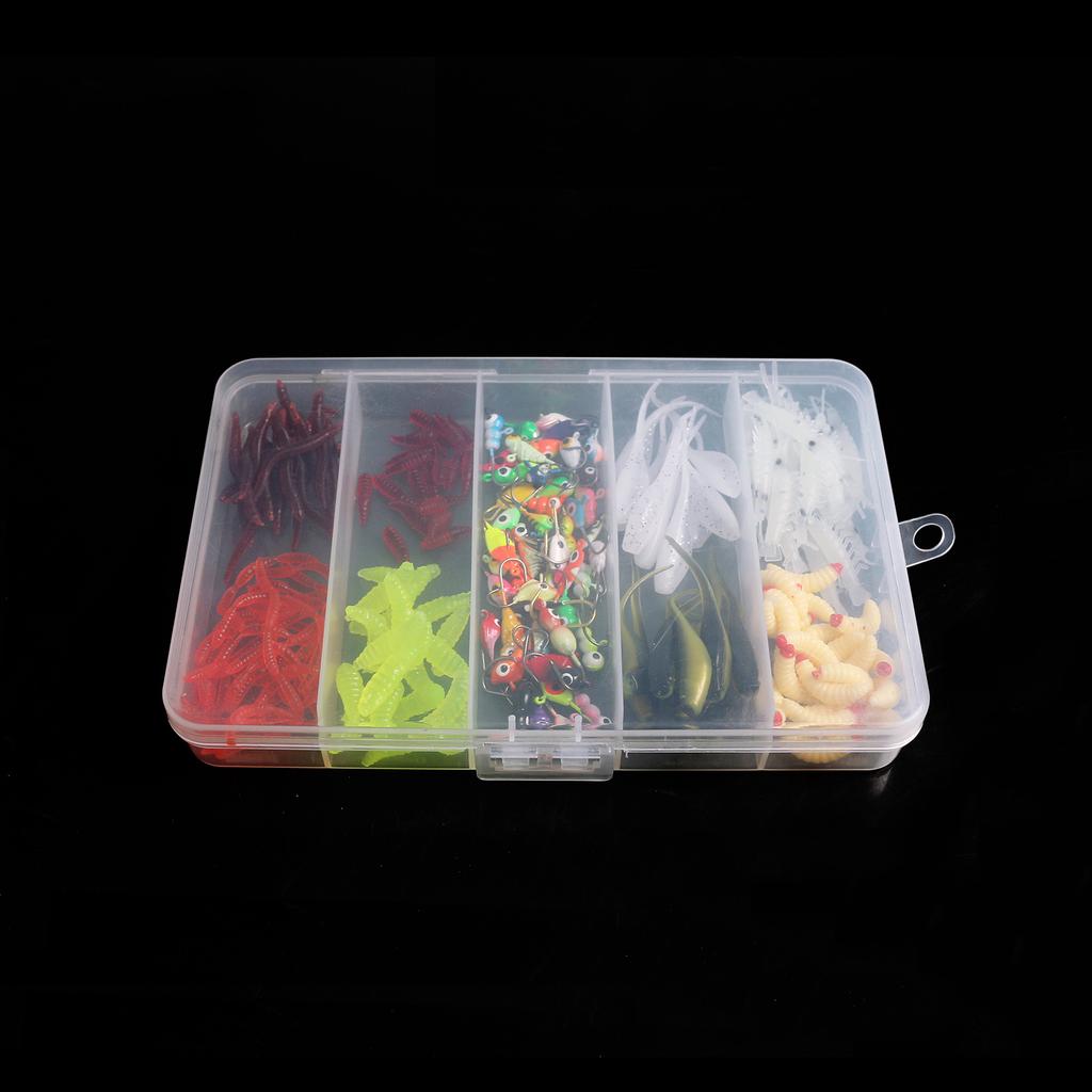 160pcs Ice Fishing Jigs Ice Fishing Lures Ice Fishing Starter Kit for Walleye Crappie Panfish