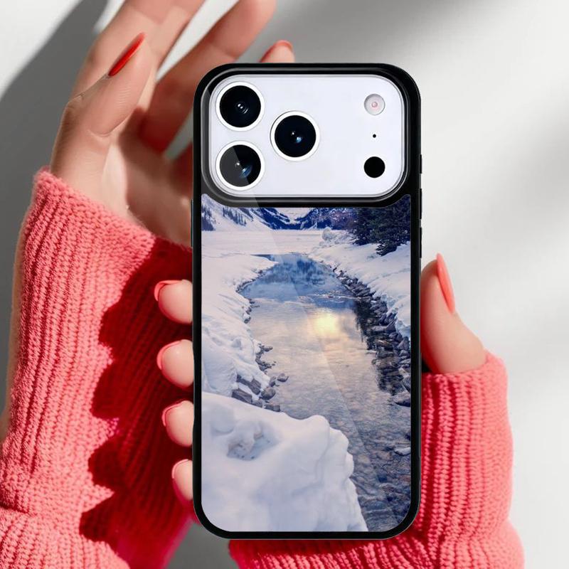 Landscape Winter Light Snow Phone Case for iPhone 17 16 15 14 13 Pro Max Back Cover for 12 11 Pro Coque