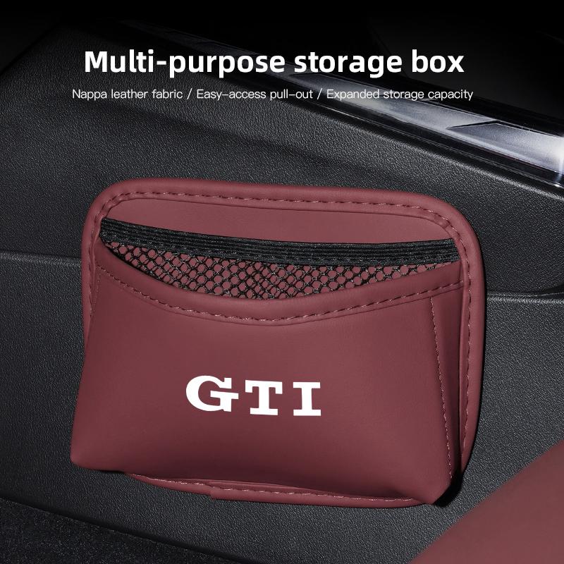 T25PU Leather Car Storage Organizer Bag Pocket For Volkswagen VW Polo Golf T5 Caddy T4 Touran GTI Passat Scirocco Tiguan GTD GTE