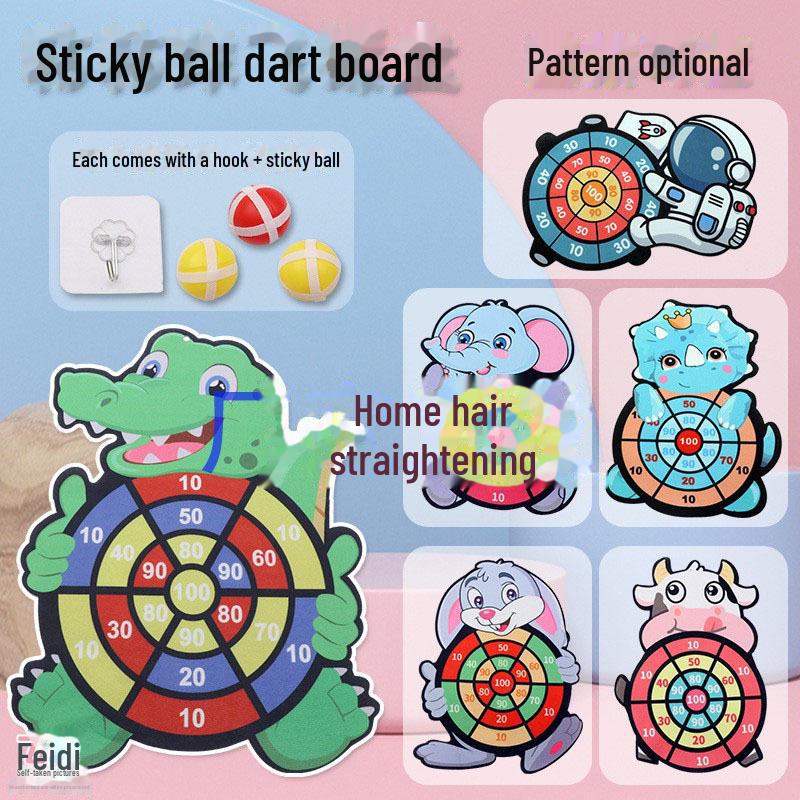 Interactive Children's Sticky Ball Dartboard for Indoor and Outdoor Use, Educational Toy for Parents and Kids.