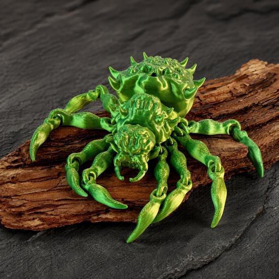 3D Printed Articulated Spider Model, Flexible Animal Figure with Movable Joints for Halloween Home Office Desktop Decor