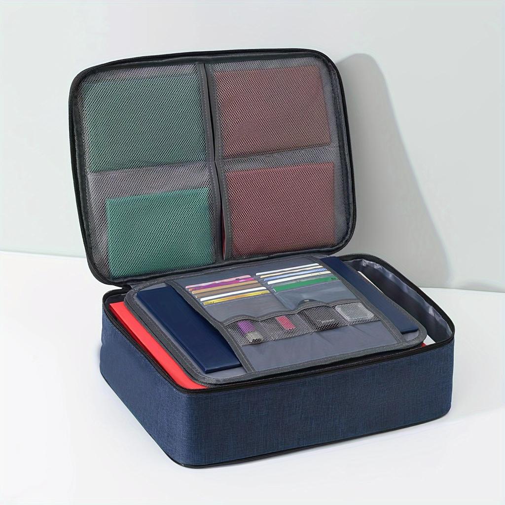 1pc Document Bag With Combination Lock, 3-Layer File Storage Case With Zipper, Organizer Bag For Laptop, Files