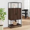 VidaXL Buffet haut chêne marron 68x35x139 cm bois d'ingénierie métal, armoire latérale, armoire de rangement haute, vitrine 849043