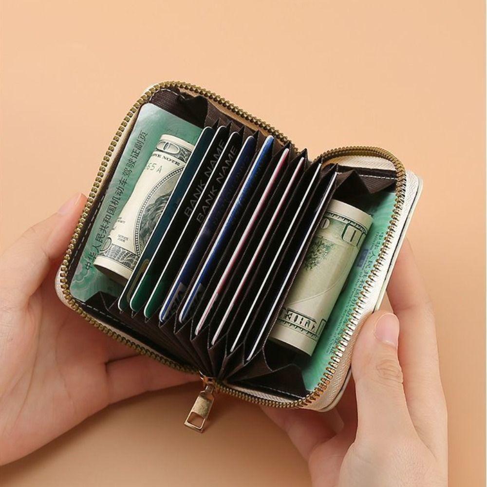 Premium Cute Puppy Girls Short Wallet Compact 9-Card Position Cartoon ID Card Bag Portable Lightweight Zipper Coin Purse Women