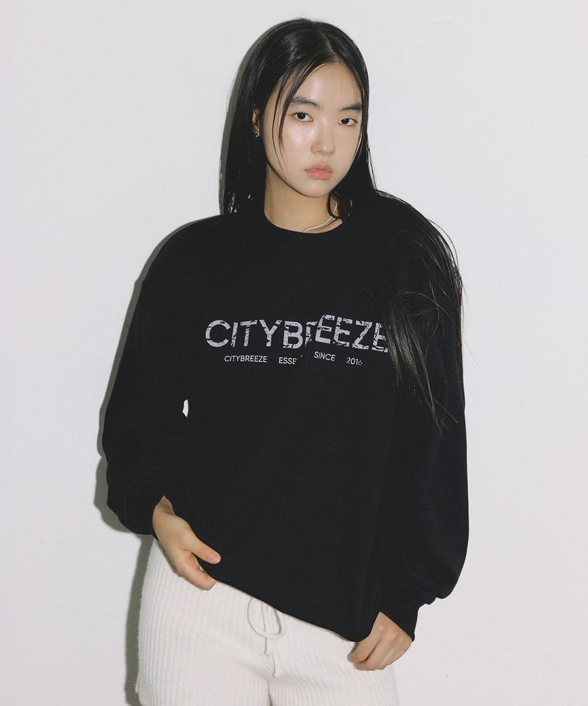 CITYBREEZE Essential Crack Logo Sweatshirt_Black