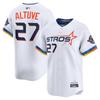 Mens MLB Houston Astros 27 Embroidered Baseball Jersey Short Sleeve Cotton Blend Sport T-Shirt Loose Fit