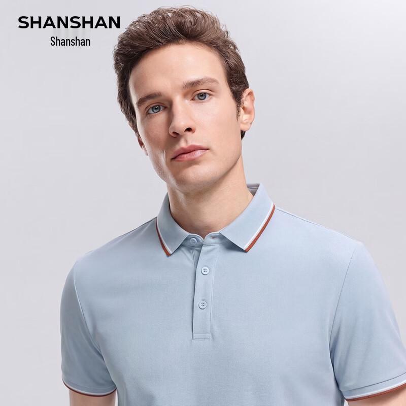 Shanshan Мужская охлаждающая футболка-поло с коротким рукавом из смесовой хлопково-шелковой ткани