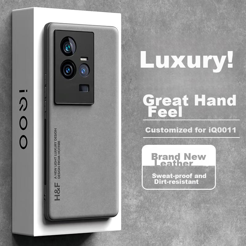HotFire Phone Case for Vivo IQOO 11, IQOO 11/11s Protective Cover, Upgraded Skin-Like Matte Lens Full Protection Silicone Case - Smoke Gray