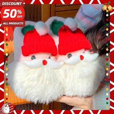 Женские рождественские тапочки Женские осенне-зимние уличные хлопковые нескользящие туфли Женские удобные для вечеринки Тапочки Санта-Клауса женская обувь