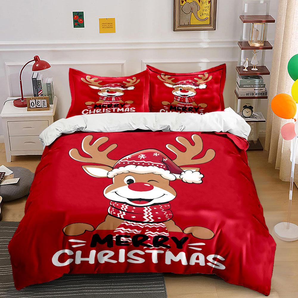 Christmas Bedding Set - Reindeer Bedding Duvet Cover Set Duvet Cover Pillowcases (1 * Duvet Cover 2 * Pillowcases, without duvet insert)