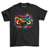 Music Boom Paint Drip Design T-shirt - Groovy and Vibrant! Funny T-shirt, Unisex