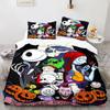 New Nightmare Before Christmas Duvet Cover with Pillow Cover Bed Set Jack and Sally 3D Skull Christmas Bedding Set Bedroom Decor