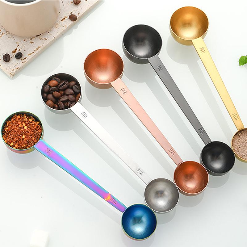 304 нержавеющая сталь мерные ложки с двойной головкой кофейный черпак 15 мл 30 мл для бариста кофейные зерна кухонные измерения