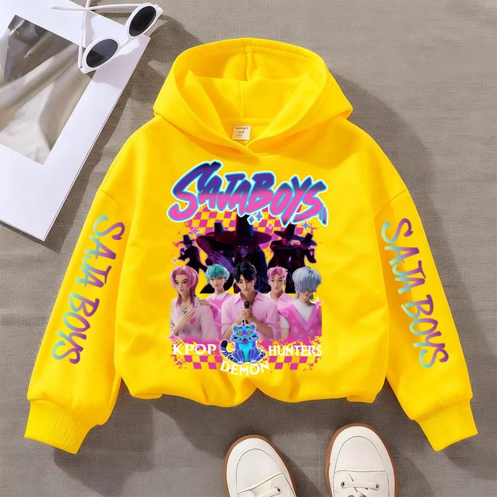 Детская одежда для охоты на ведьм K-pop, толстовки для девочек на весну и осень, модная и универсальная спортивная одежда