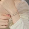 925 Silver Electroplated Double-layer Chain Bracelet Ins Niche Jewelry Women High-end Minimalist Geometric Bead Fashion