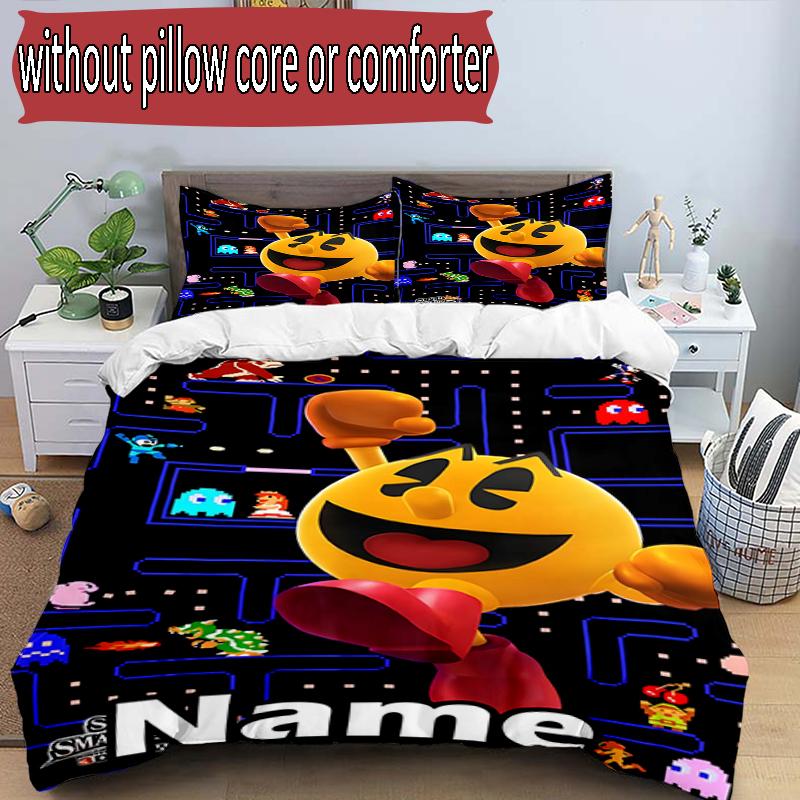 3pcs Duvet Cover Set (1*Duvet Cover + 2*Pillowcase, Without Core), Custom Name PAC Pattern Bedding Set, Home Bedroom Decor Gift