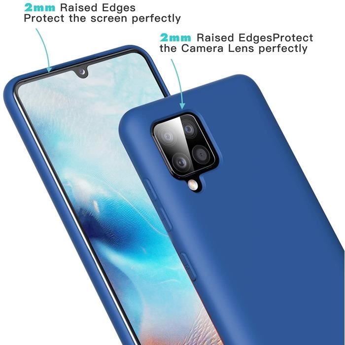 Case Cover Compatible with Samsung Galaxy A42 5G + [3 Pieces] Tempered Glass Screen Protector, [Ultra Thin] Soft Silicone Case