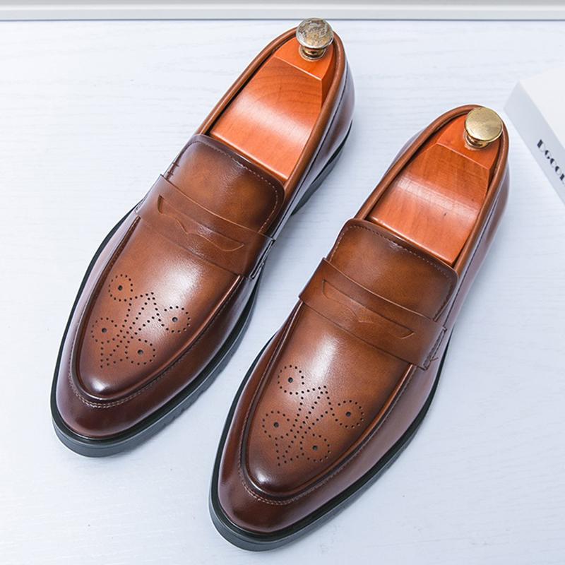 Новые мужские остроносые пенни-лоферы из лакированной кожи, броги, повседневная обувь, роскошный дизайнерский стиль, формальная обувь для свадебного платья или выпускного вечера