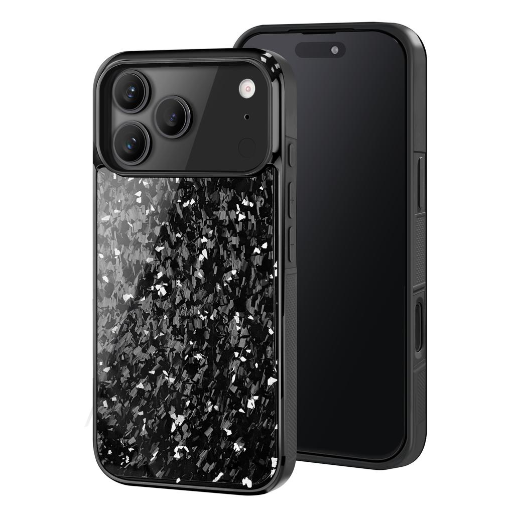 Премиальный Люксовый Чехол из Кованого Углеродного Волокна для iPhone 14 Совместимый с Магнитной Беспроводной Зарядкой Ударопрочный Тонкий Чехол