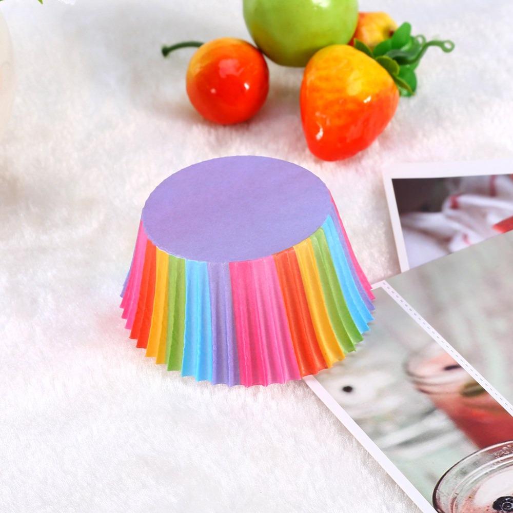 Rainbow Color Colorful Cupcake Liners Greaseproof Nonstick Cake Molds Cake Baking