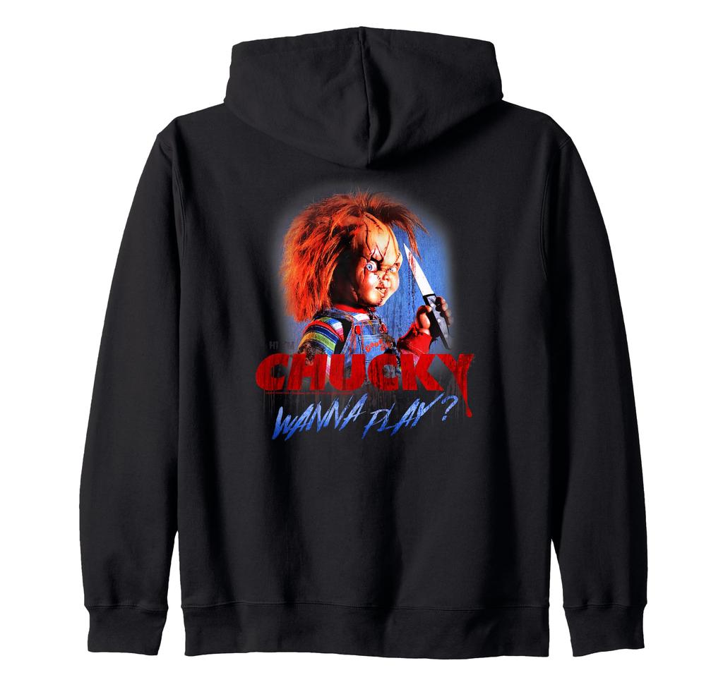 Chucky Wanna Play Bloody Knife Zip Hoodie
