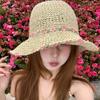 Оригинальные соломенные женские шляпы с цветочным декором, летние корейские модные универсальные дышащие солнцезащитные кепки с цветочным принтом для пляжа
