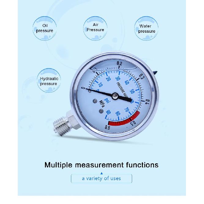 OUTEST 0-60MPa Radial stainless steel manometer pressure gauge Air oil water Hydraulic Pressure gauge Thread G1/4