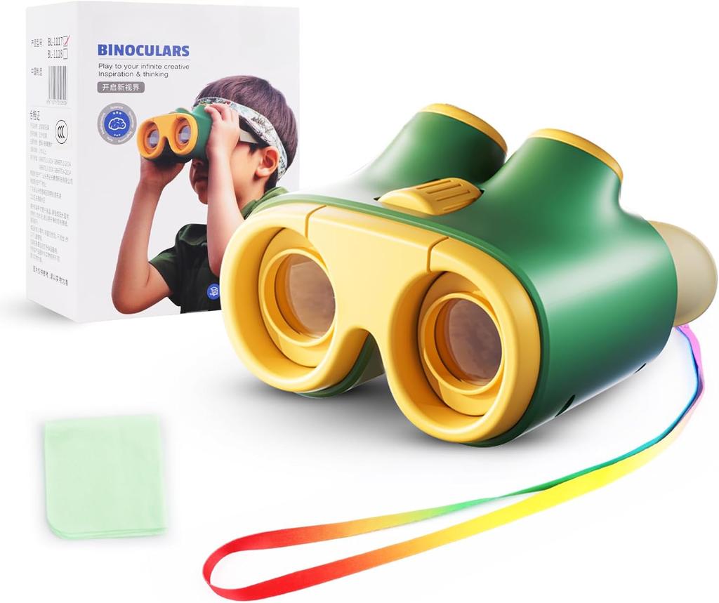 Милый портативный бинокль для детей и малышей, телескоп с регулируемым увеличением 3x-6x, легкий, окуляр из мягкой резины